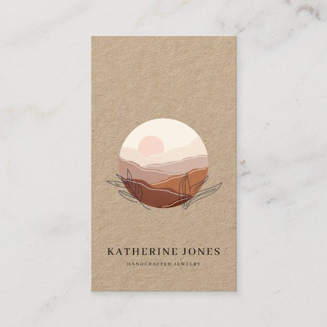 Rustic Minimalist Boho Kraft Business Card (Front)