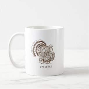 Rustic Minimalist Brown Fall Thanksgiving  Coffee Mug