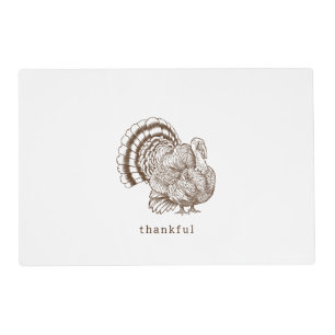 Rustic minimalist brown fall thanksgiving placemat