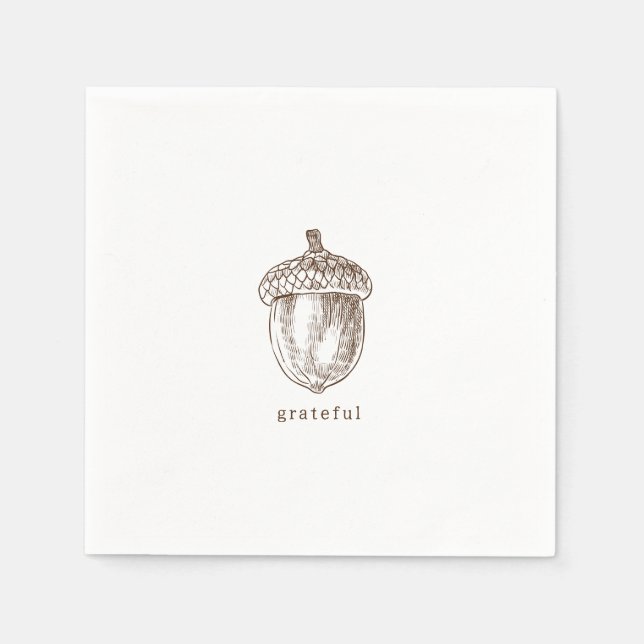 Rustic Minimalist Brown Thanksgiving Napkins (Front)