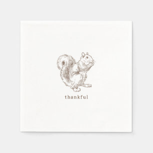 Rustic Minimalist Brown Thanksgiving Napkins
