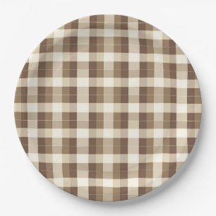 Rustic Minimalist Brown Thanksgiving Paper Plates