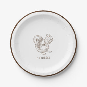 Rustic Minimalist Brown Thanksgiving Paper Plates