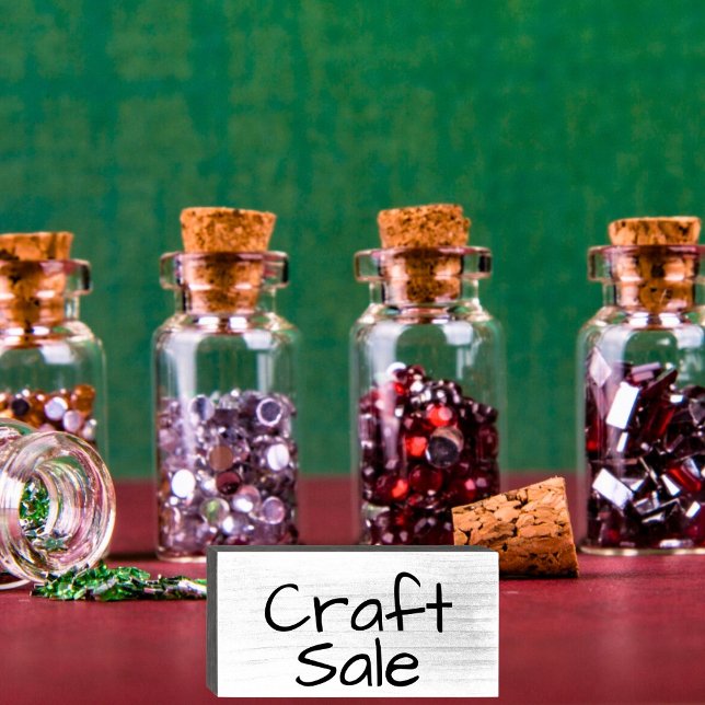 Rustic Minimalist Craft Sale Wooden Box Sign (Creator Uploaded)