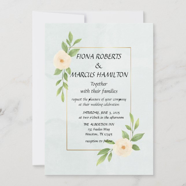 Rustic Minimalist Elegant Wedding Invitation (Front)