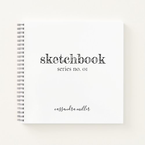Rustic Minimalist Hand Lettered Sketchbook Notebook