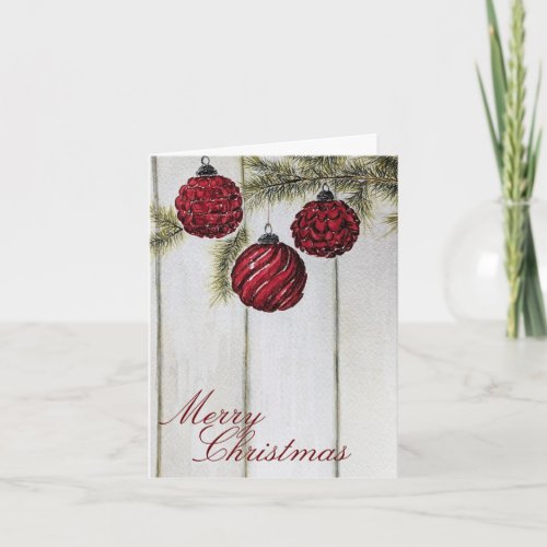 Rustic Minimalist Merry Christmas Holiday Card