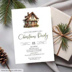 Rustic Minimalist Neutral Earthy Cozy Xmas Party Invitation