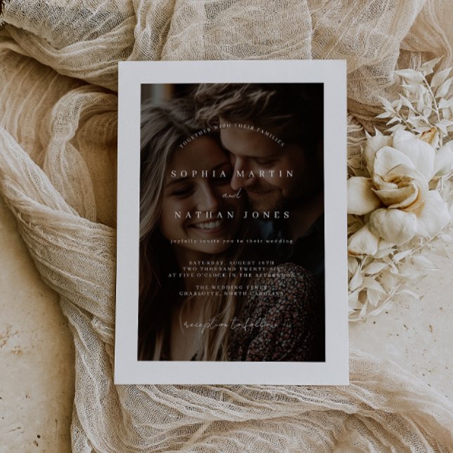 Rustic Minimalist Photo Wedding Invitation (Creator Uploaded)