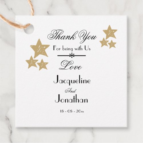 Rustic Minimalist Simple Wedding Cute Thank You  Favor Tags