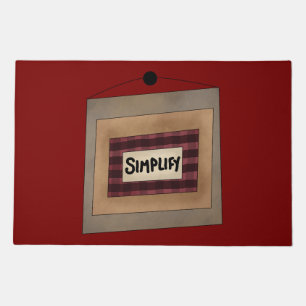 Rustic Minimalist Simplify Word Art Sign Doormat