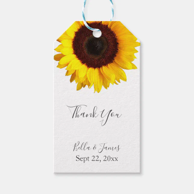 Rustic Minimalist Sunflower Gift Tags Zazzle