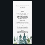 Rustic Minimalist Watercolor Pines Wedding Menu<br><div class="desc">Beautiful menu cards to compliment your table settings at your wedding or next dinner party. Add your custom wording to this design by using the "Edit this design template" boxes on the right hand side of the item, or click the blue "Customize it" button to arrange the text, change the...</div>