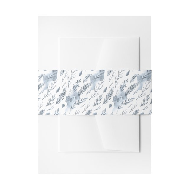 Rustic Minimalist Winter Mountain Wedding Invitation Belly Band (Front Example)