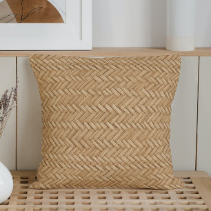 Rustic Minimalistic Simple Burlap Throw Pillow