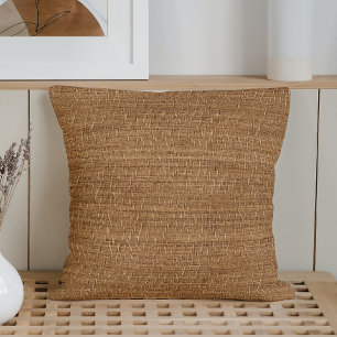 Rustic Minimalistic Simple Burlap Throw Pillow
