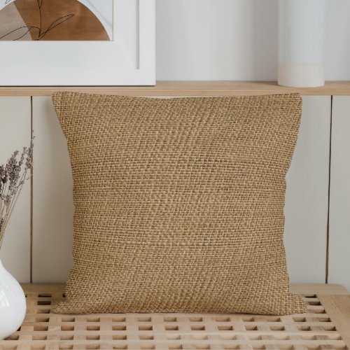 Rustic Minimalistic Simple Burlap Throw Pillow