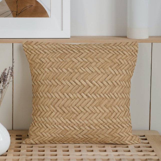 Rustic Minimalistic Simple Burlap Throw Pillow (Creator Uploaded)