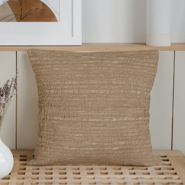 Rustic Minimalistic Simple Burlap Throw Pillow (Creator Uploaded)