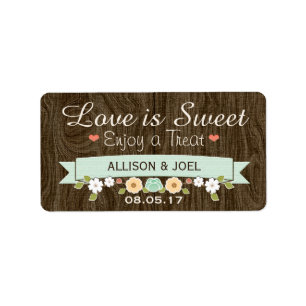 Rustic Mint Boho Love is Sweet Favor Labels