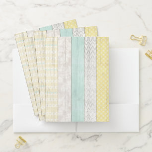 Rustic Mint & Yellow Boho Geometric Modern Cottage Pocket Folder