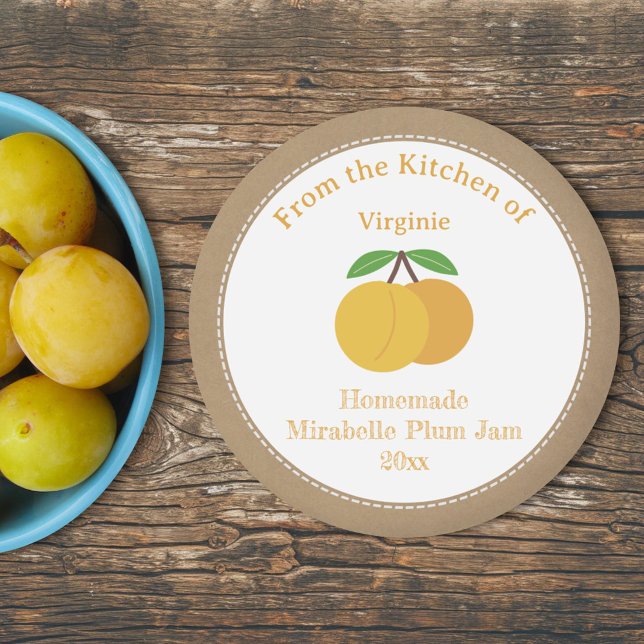 Rustic Mirabelle Plum Jam Label Sticker (Rustic Mirabelle Plum Jam Label Sticker)