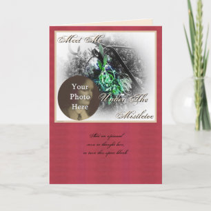 Rustic Mistletoe Yule Winter Solstice Christmas Holiday Card