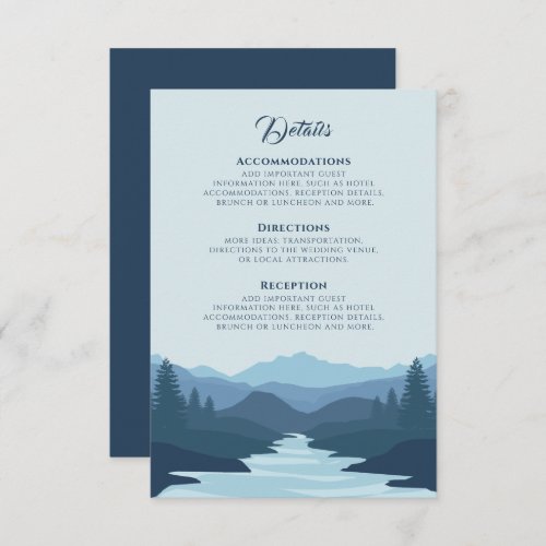 Rustic Misty Mountains Wedding Details  RSVP Card