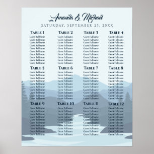 Rustic Misty Mountains Wedding Seating Chart