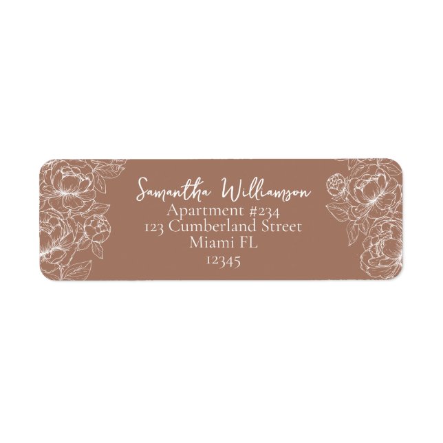 Rustic Mocha Mousse Classic Wedding Return Address Label (Front)