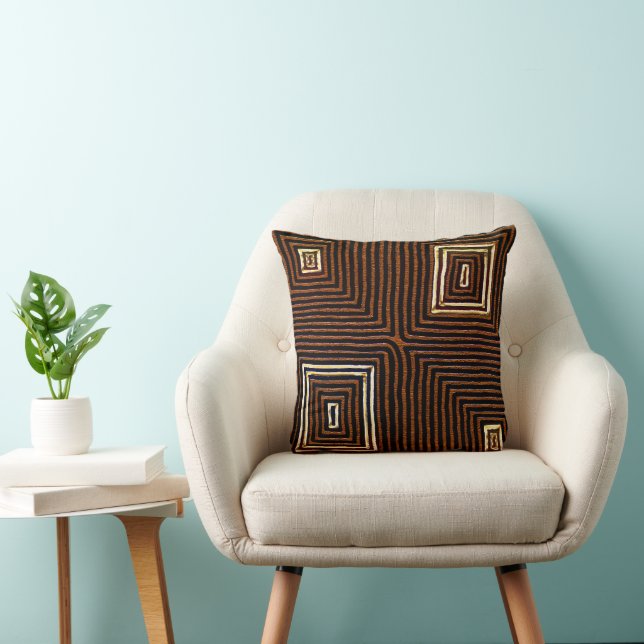 Rustic Mod Kuba  Throw Pillow (Chair)