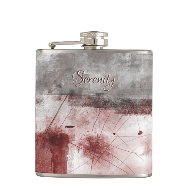 Rustic Modern Abstract Your Name Nr56 Flask (Front)