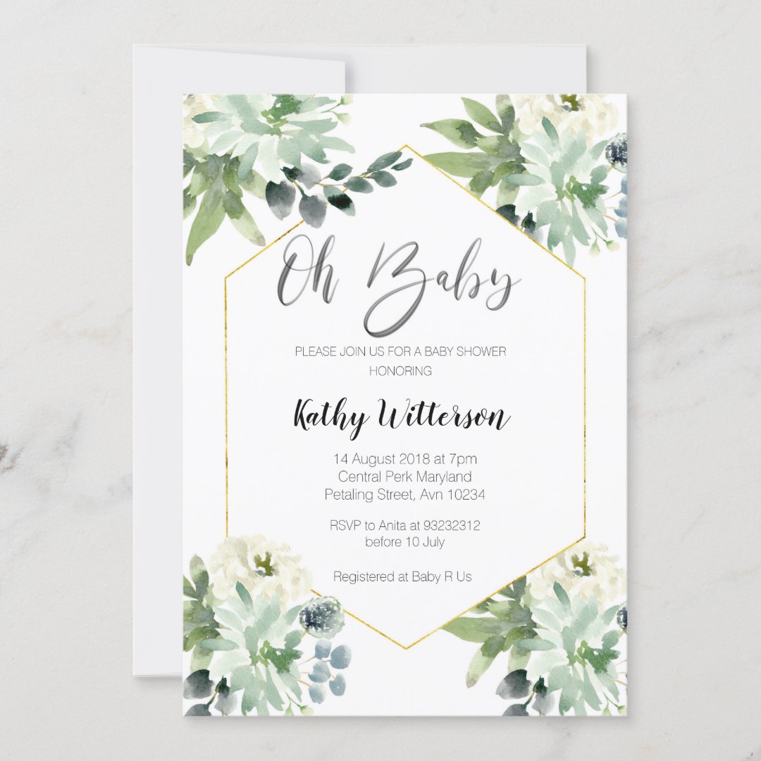 Rustic Modern Baby Shower Invitation Boy Zazzle