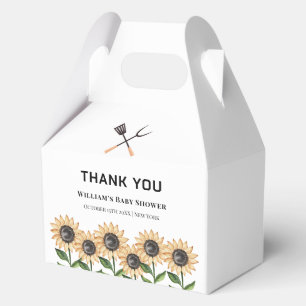 Rustic Modern BBQ Sunflower Baby Shower  Favor Boxes