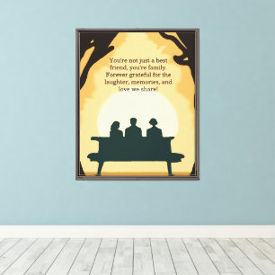 Rustic Modern Best Friends Under the Moonlit Trees Canvas Print