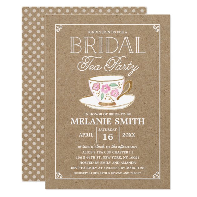 Rustic Modern Bridal Tea Party | Bridal Shower Invitation