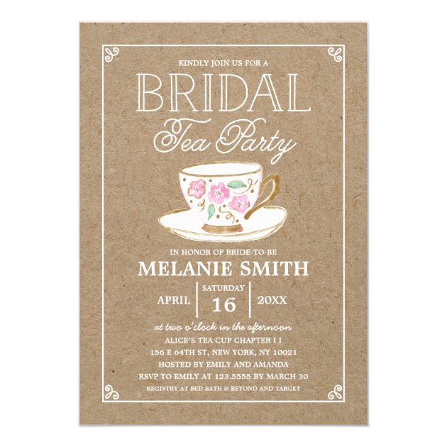 Rustic Modern Bridal Tea Party | Bridal Shower Invitation