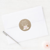 Rustic Modern Bridal Tea Party | Bridal Shower Classic Round Sticker (Envelope)