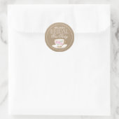 Rustic Modern Bridal Tea Party | Bridal Shower Classic Round Sticker (Bag)