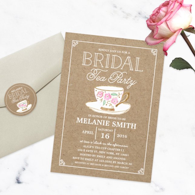 Rustic Modern Bridal Tea Party | Bridal Shower Invitation