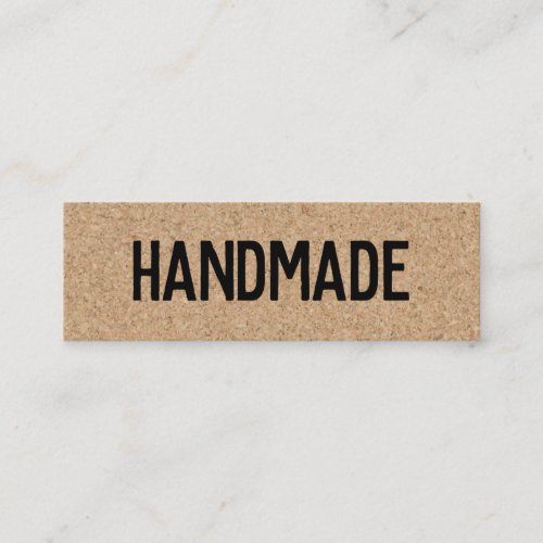 Rustic modern brown cork handmade gifts seller mini business card