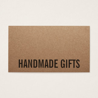 Rustic modern brown kraft paper handmade cardboard business card