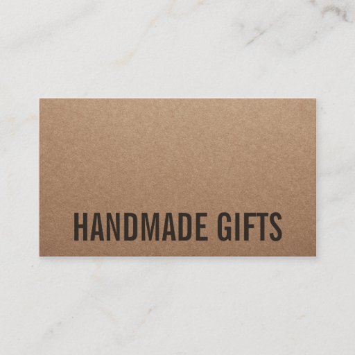 Customizable Rustic modern brown kraft paper handmade cardboard business card