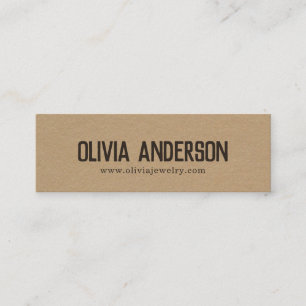 Rustic modern brown kraft paper handmade jewelry mini business card