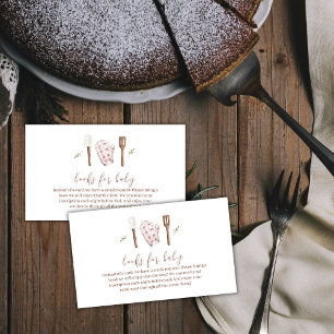 Rustic Modern Chef Kitchen Books For Baby Shower Enclosure Card