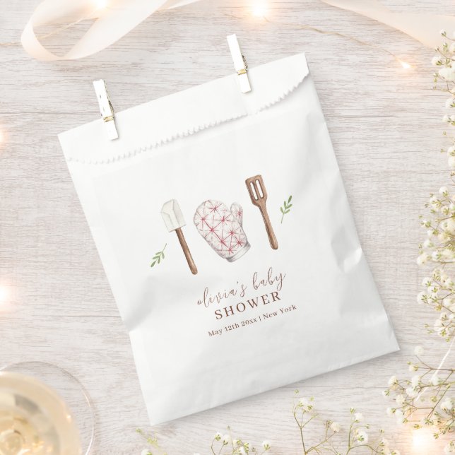 Rustic Modern Chef Kitchen Stuff Baby Shower  Favor Bag (Clipped)
