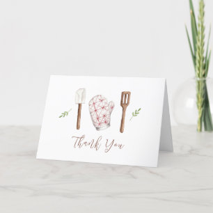 Rustic Modern Chef Kitchen Stuff Baby Shower Letterpress Thank You Card