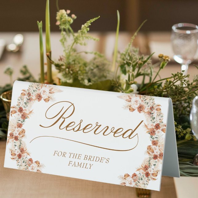 Rustic Modern Chic Typography Wedding Reserved  Table Tent (Creator Uploaded)