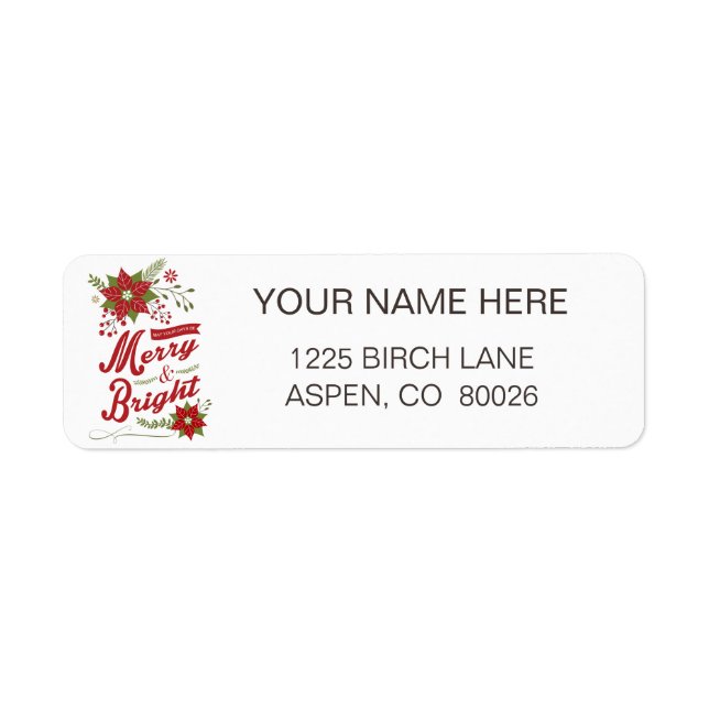 Rustic modern Christmas floral Label (Front)