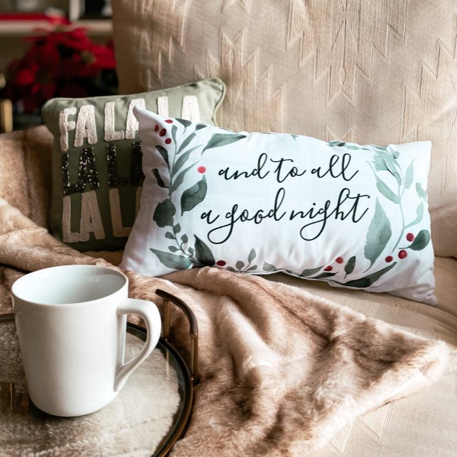 Rustic Modern Christmas Plaid Quote Lumbar Pillow (Creator Uploaded)